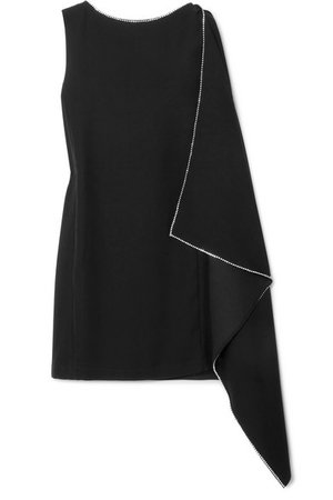 McQ Alexander McQueen | Crystal-embellished draped crepe mini dress | NET-A-PORTER.COM