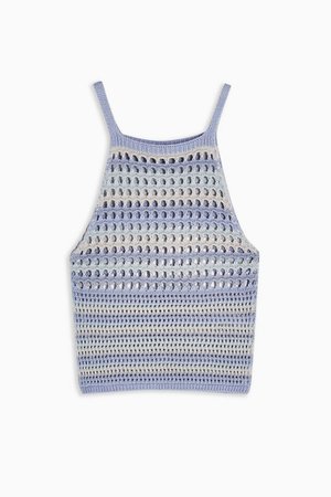 Blue Racer Stripe Knitted Stitch Top | Topshop