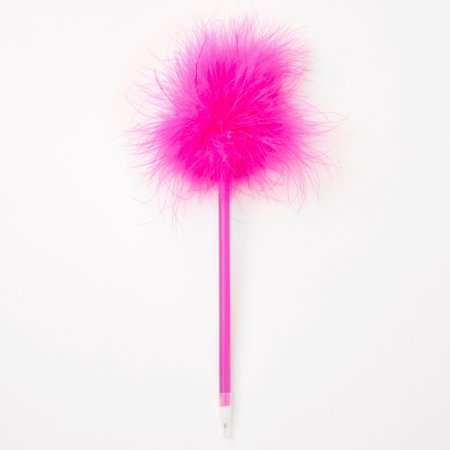 Fluffy Marabou Feather Pen - Pink | Claire's US