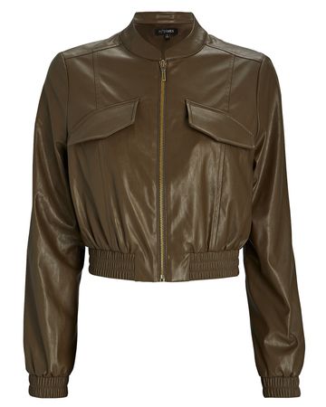 INTERMIX Private Label Michele Faux Leather Bomber Jacket | INTERMIX®