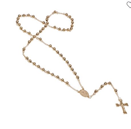 rosary necklace.