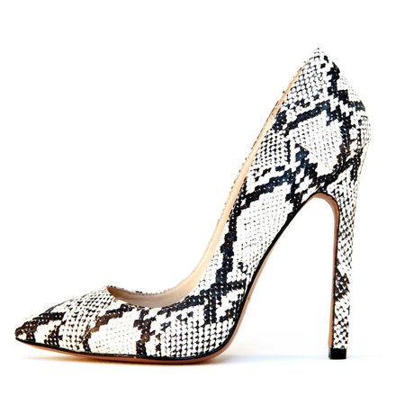 Lauren Marinis Gilda Pumps in Leopard, Python snake, and black leather | The Seventh District