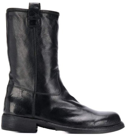 wrinkled-effect ankle boots