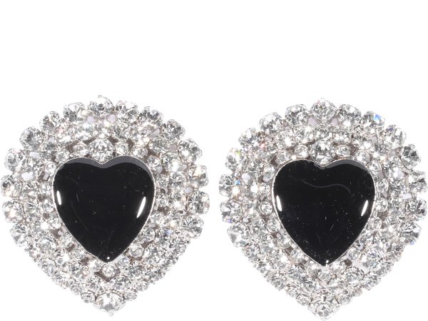 Alessandra Rich Heart Crystal Earrings