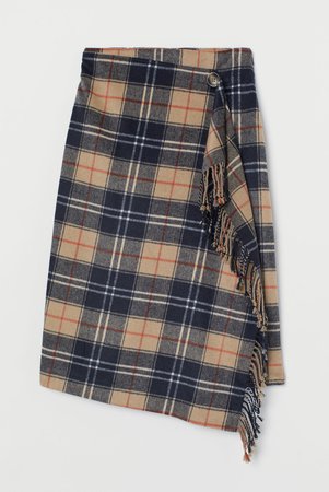 H&M wrap check skirt