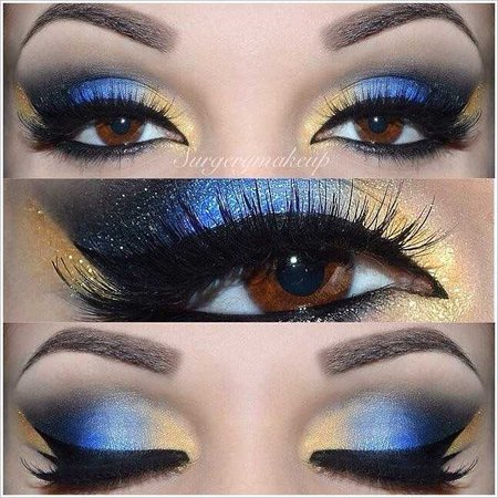 Blue and Gold Eyeshadow