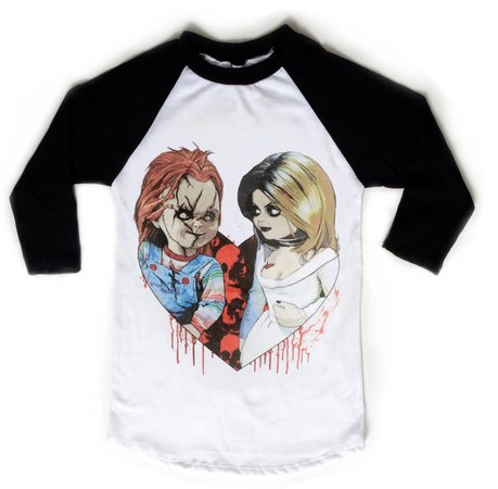 Horror Chucky and Tiffany Baseball Tee Shirt Women | Etsy