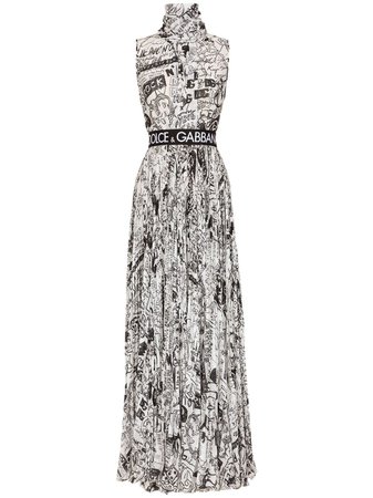 Dolce & Gabbana logo-print roll-neck Maxi Dress - Farfetch