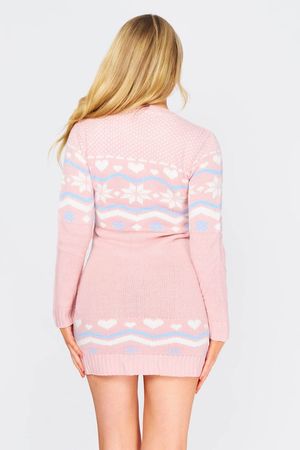 PINK Fairisle Christmas jumper dress | Womens Dresses | Select Fashion