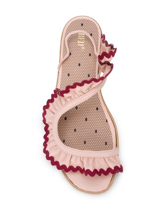 RedValentino Ruffled Flat Sandals - Farfetch