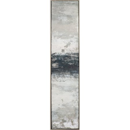 East Urban Home 'Narrow Abstract Colour Composition with Grey and Silver I' Framed Painting Print on Canvas | Wayfair.co.uk