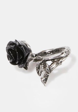 Wild Black Rose Ring – Dolls Kill