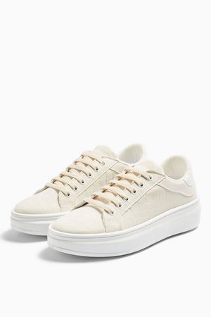 CUBA Taupe Lace Up Trainers | Topshop
