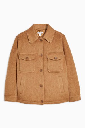 Tan Jacket With Wool | Topshop