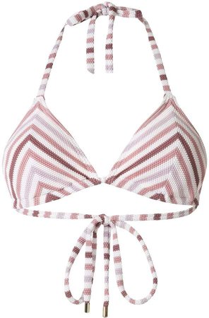 Striped Triangle Bikini Top