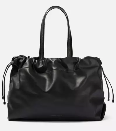 Brunello Cucinelli - Embellished leather tote bag | Mytheresa