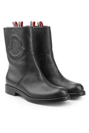Moncler Valentine Leather Ankle Boots - black