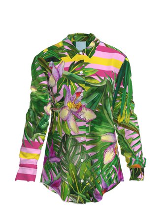 pink tropical blouse
