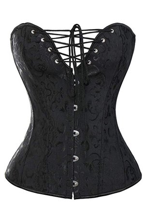 KIWI RATA Women's Steel Boned Vintage Corset Steampunk Gothic Bustier Waist Cincher Vest at Amazon Women’s Clothing store: