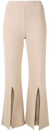 Slit-Front Flared Trousers