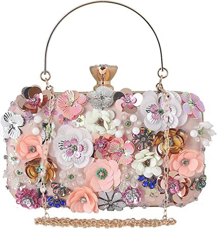 CORIOS Women's Evening Bag Sequins Floral Handbag Colorful Flower Clutch Purses 3D Sequins Banquet Bag Elegant Shoulder Bag Crossbody Bag for Wedding Banquet Prom Cocktail Party Pink : Amazon.ca: Clothing, Shoes & Accessories