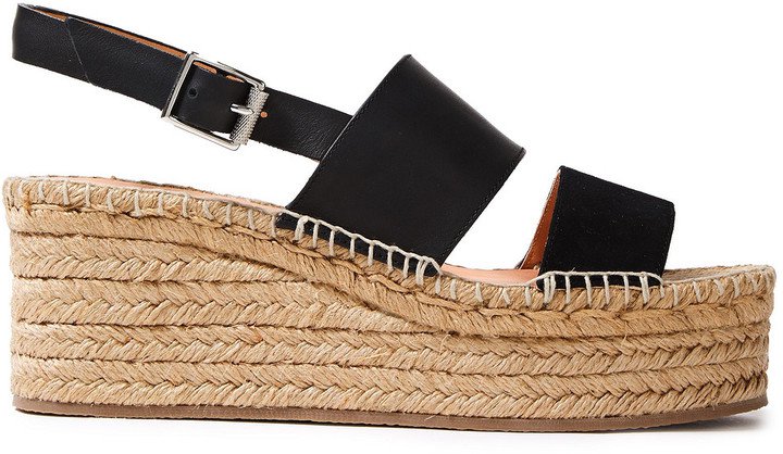 Edie Leather And Suede Espadrille Wedge Sandals