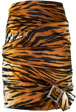 tiger print mini skirt