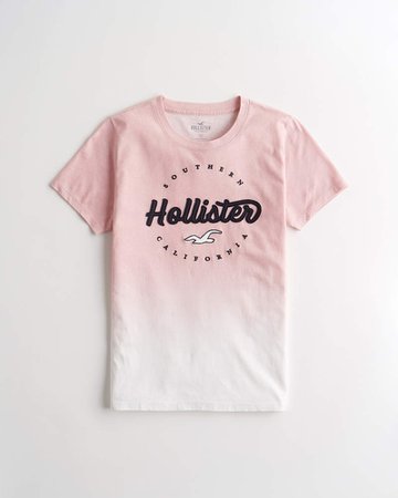 Girls Applique Logo Graphic Tee | Girls New Arrivals | HollisterCo.com pink