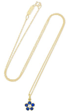 Jennifer Meyer | Large Flower 18-karat gold, sapphire and diamond necklace | NET-A-PORTER.COM