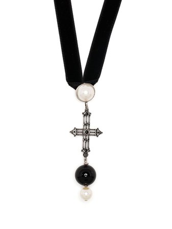 Saint Laurent cross pendant necklace