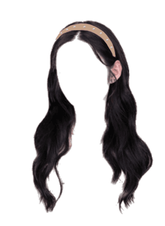 black hair w/ tan headband - @orphic