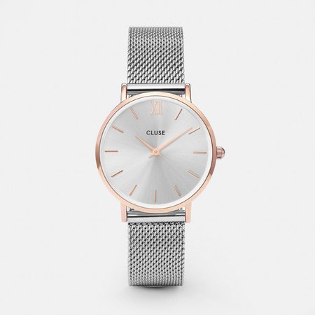 Cluse minuit mesh silver/rose gold