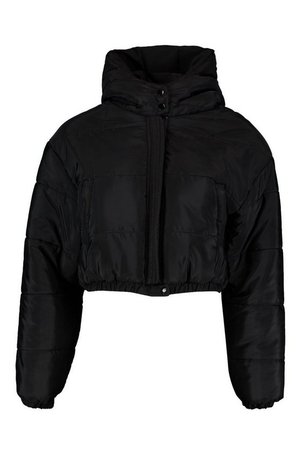 Crop Hooded Puffer Jacket | Boohoo