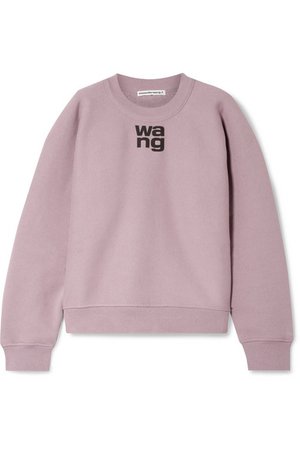 alexanderwang.t | Oversized printed cotton-blend fleece sweatshirt | NET-A-PORTER.COM