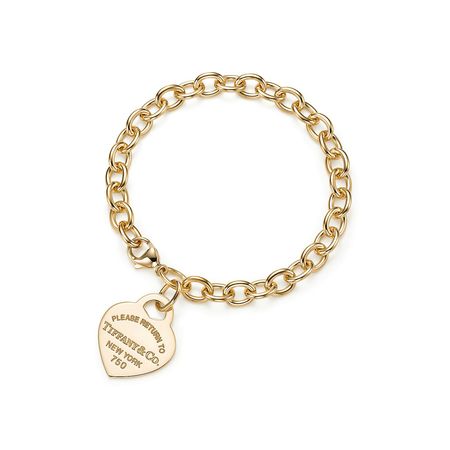 heart charm bracelet gold - Google Search