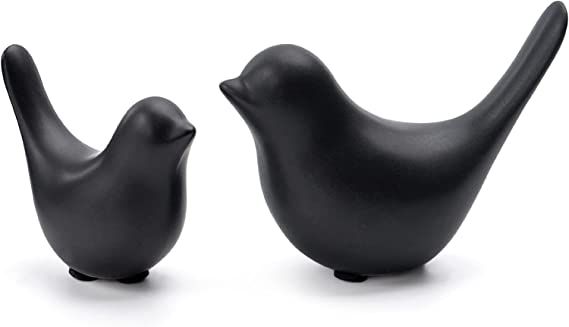 Amazon.com: Notakia Small Animal Statues Home Decor Modern Style Birds Decorative Ornaments for Living Room, Bedroom, Office Desktop, Cabinets (Black 2Pcs) : Home & Kitchen