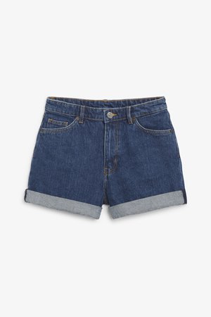 High waist denim shorts - Medium blue - Shorts - Monki WW