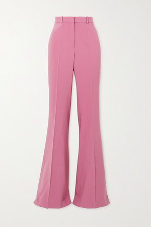Pink Charlie wool-blend crepe flared pants | Michael Kors Collection | NET-A-PORTER