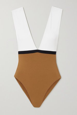 Panama Ambera Color-block Swimsuit - White