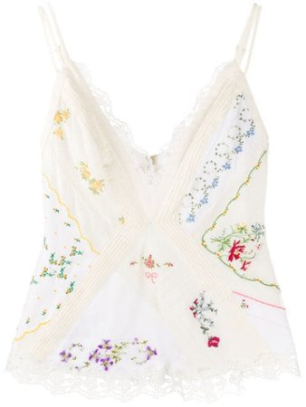Tory Burch Handkerchief Embroidered Floral Camisole - Farfetch