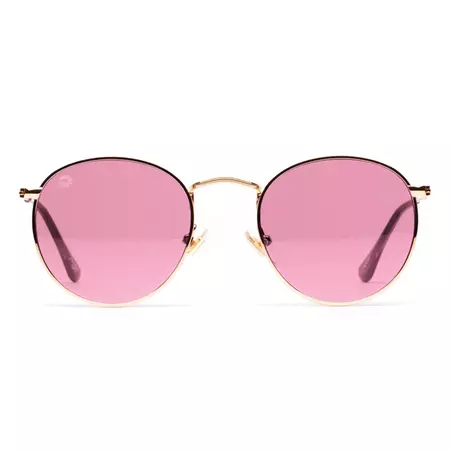 RainbowOPTX Rose Pink Sunglasses Round Frames Men & Women — Rainbow OPTX™
