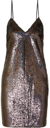 Noret Sequined Crepe Mini Dress - Blue