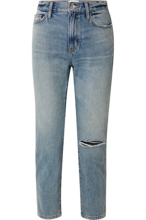 Current/Elliott | The Vintage cropped distressed high-rise slim-leg jeans | NET-A-PORTER.COM