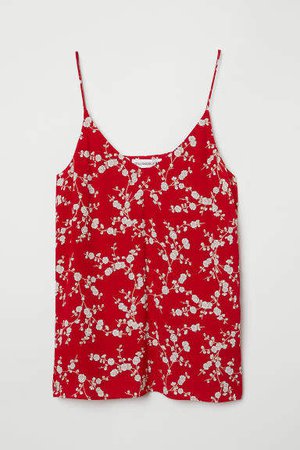 Creped Camisole Top - Red