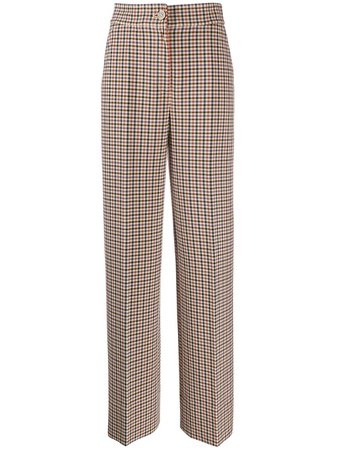 Neutral Tory Burch Tailored Plaid Trousers | Farfetch.com