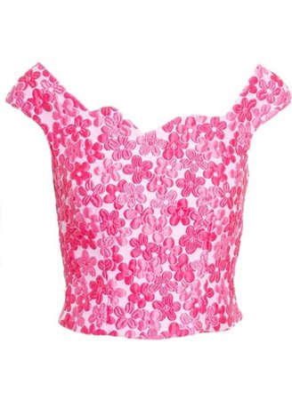 pink flower crop top shirt