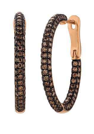 Le Vian® 1.78 ct. t.w. Brown Diamond Hoop Earrings in 14k Rose Gold