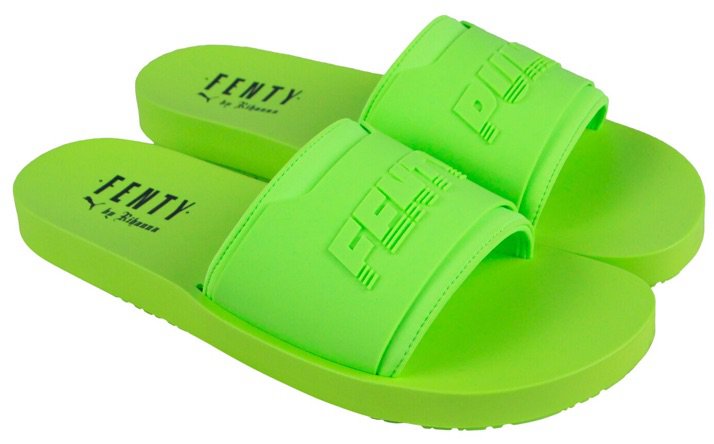 FENTY X PUMA Neon Green Sliders