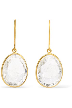 Pippa Small | 18-karat gold crystal earrings | NET-A-PORTER.COM