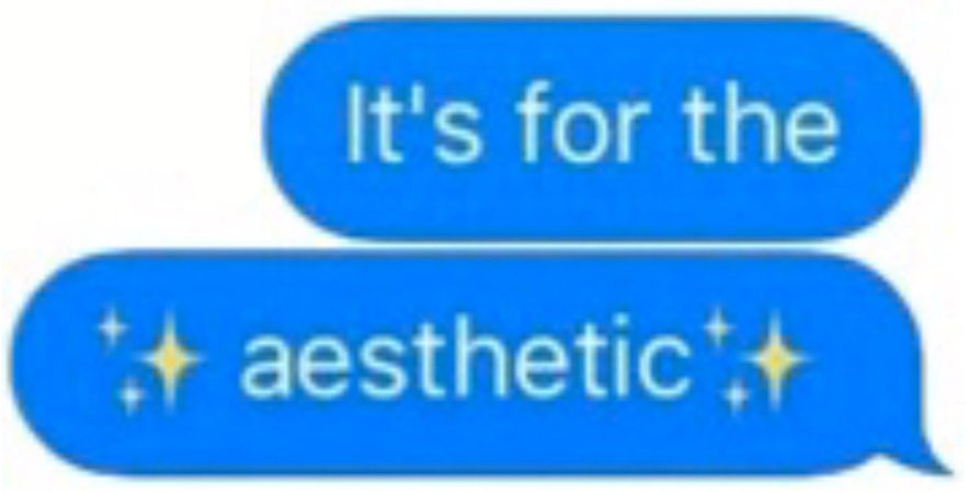 « It’s for the aesthetic » text message